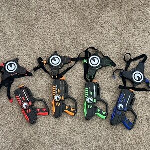 ArmoGear Laser Tag Set with Red, Orange, Green, and Blue Guns
